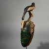 A GORGEOUS GREEN GURO MASK WITH BIRD,  FROM THE IVORY COAST W AFRICA ( No 5152)
