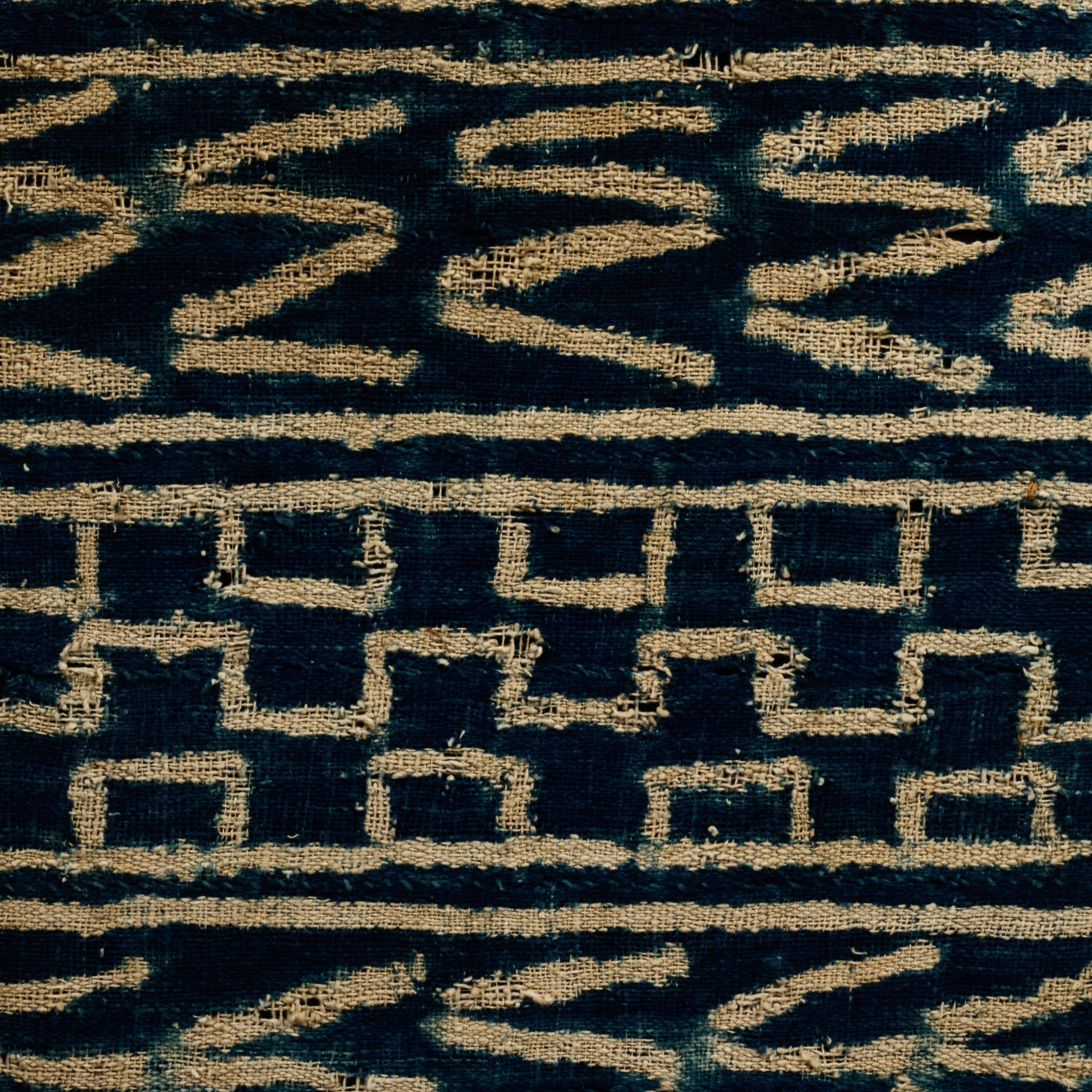 A RARE NDOP INDIGO CLOTH MOUNTED FROM THE BAMILEKE TRIBE OF CAMEROON W.AFRICA( No 5132 )