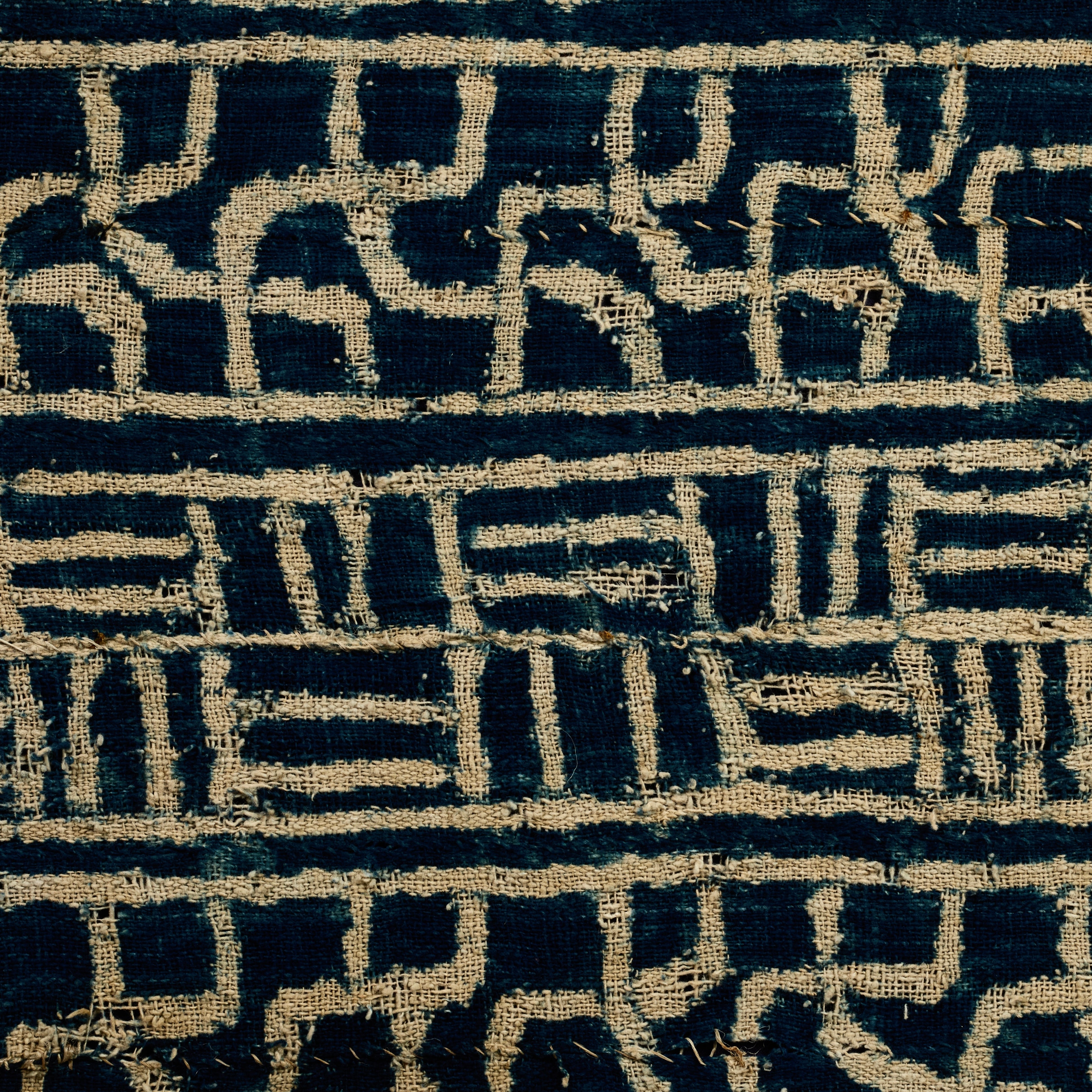 A RARE NDOP INDIGO CLOTH MOUNTED FROM THE BAMILEKE TRIBE OF CAMEROON W.AFRICA( No 5132 )