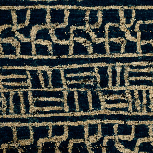 A RARE NDOP INDIGO CLOTH MOUNTED FROM THE BAMILEKE TRIBE OF CAMEROON W.AFRICA( No 5132 )