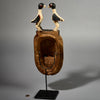 A RADIANT YELLOW GURO MASK WITH BIRDS,  FROM THE IVORY COAST W AFRICA ( No 5154 )