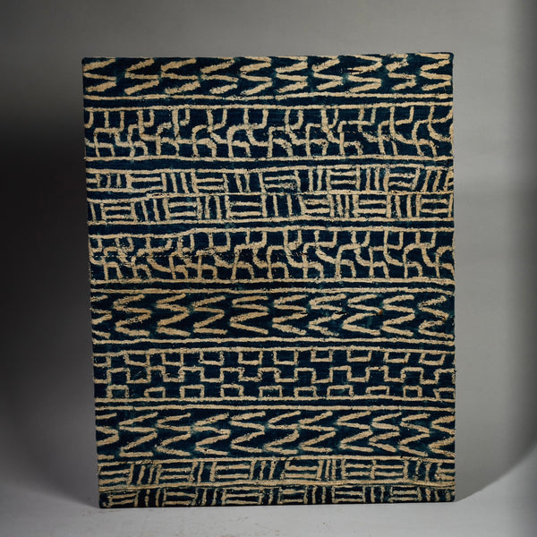 A RARE NDOP INDIGO CLOTH MOUNTED FROM THE BAMILEKE TRIBE OF CAMEROON W.AFRICA( No 5132 )