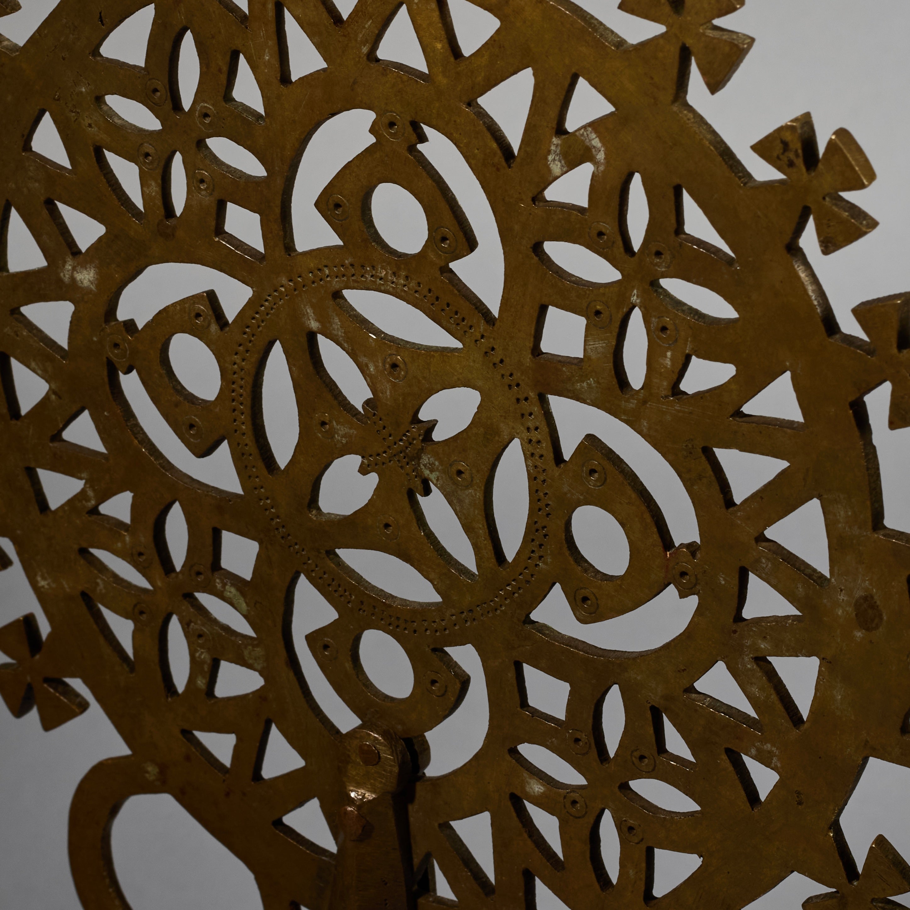 A PRETTY BRASS 18THC PROCESSIONAL CROSS FROM ETHIOPIA , EX UK COLLECTION  ( No 6301)