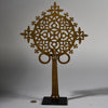 A PRETTY BRASS 18THC PROCESSIONAL CROSS FROM ETHIOPIA , EX UK COLLECTION  ( No 6301)