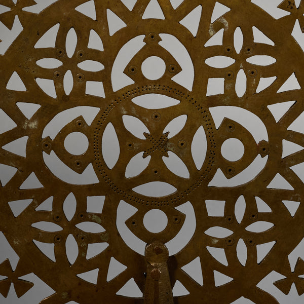 A PRETTY BRASS 18THC PROCESSIONAL CROSS FROM ETHIOPIA , EX UK COLLECTION  ( No 6301)