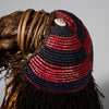 A STUNNING RARE HEADDRESS  WITH NATURAL FIBRE + TRADE BEAD DECORATION, CONGO  EX UK COLLECTION (No 6243 )