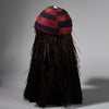 A STUNNING RARE HEADDRESS  WITH NATURAL FIBRE + TRADE BEAD DECORATION, CONGO  EX UK COLLECTION (No 6243 )