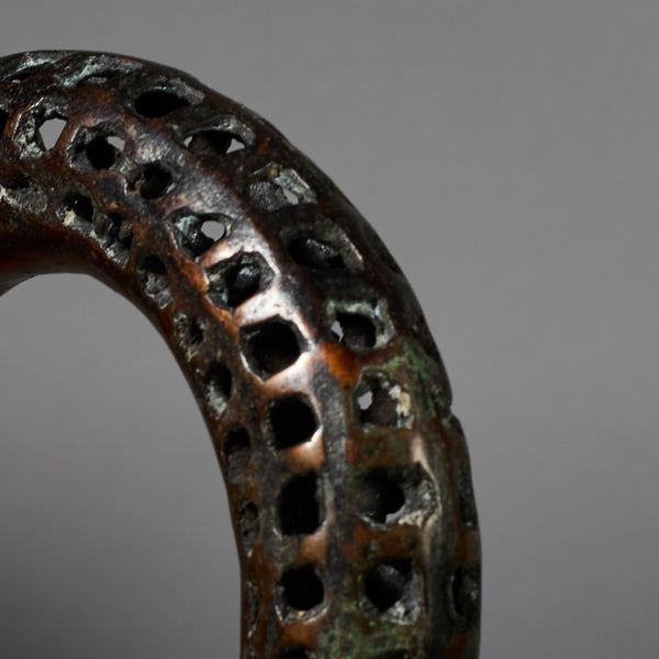 A GORGEOUS BRONZE FRETTED BRACELET, IVORY COAST (No 6244