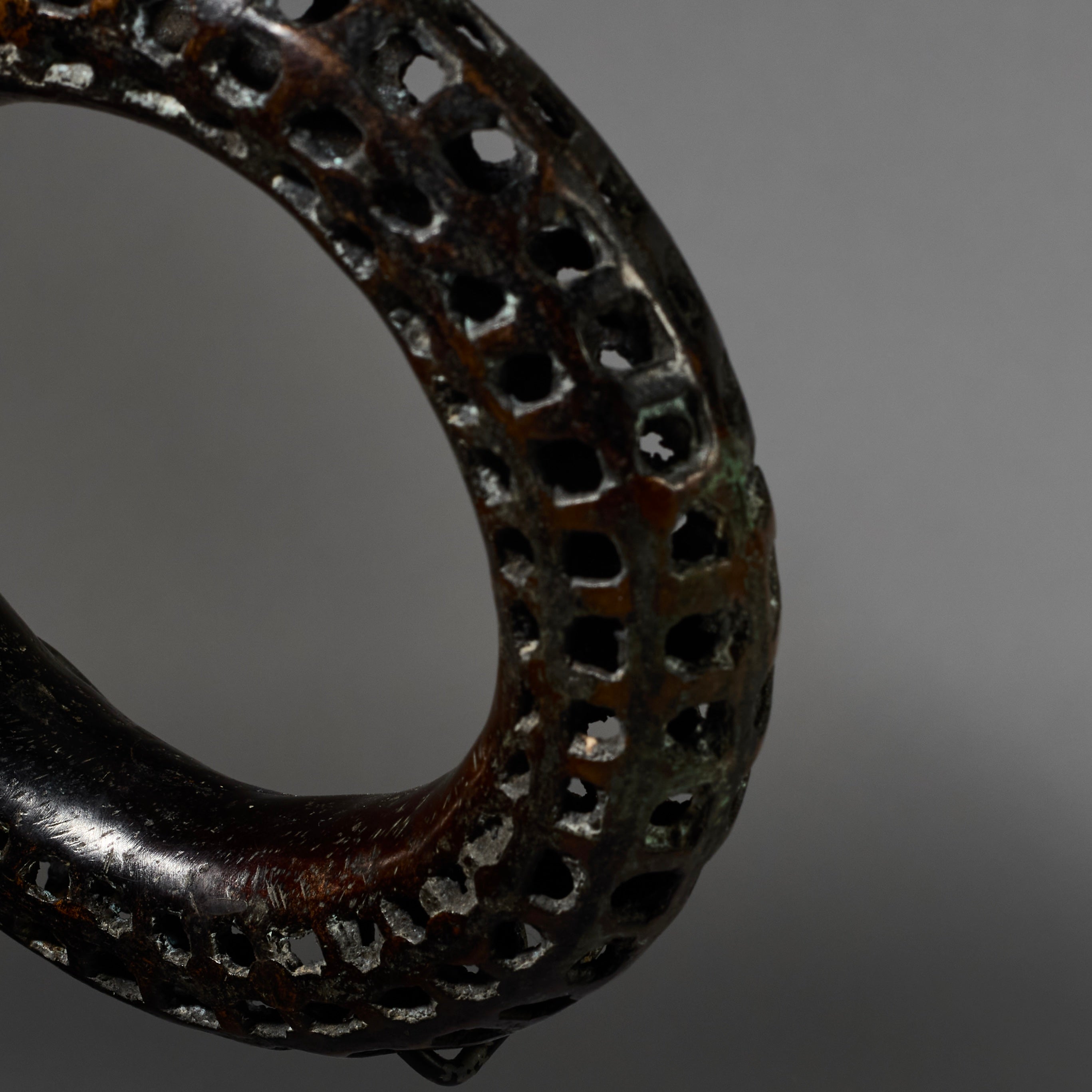 A GORGEOUS BRONZE FRETTED BRACELET, IVORY COAST (No 6244
