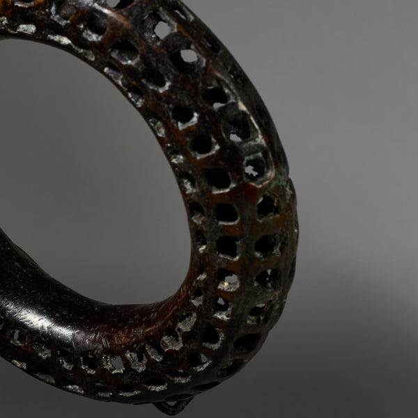 A GORGEOUS BRONZE FRETTED BRACELET, IVORY COAST (No 6244