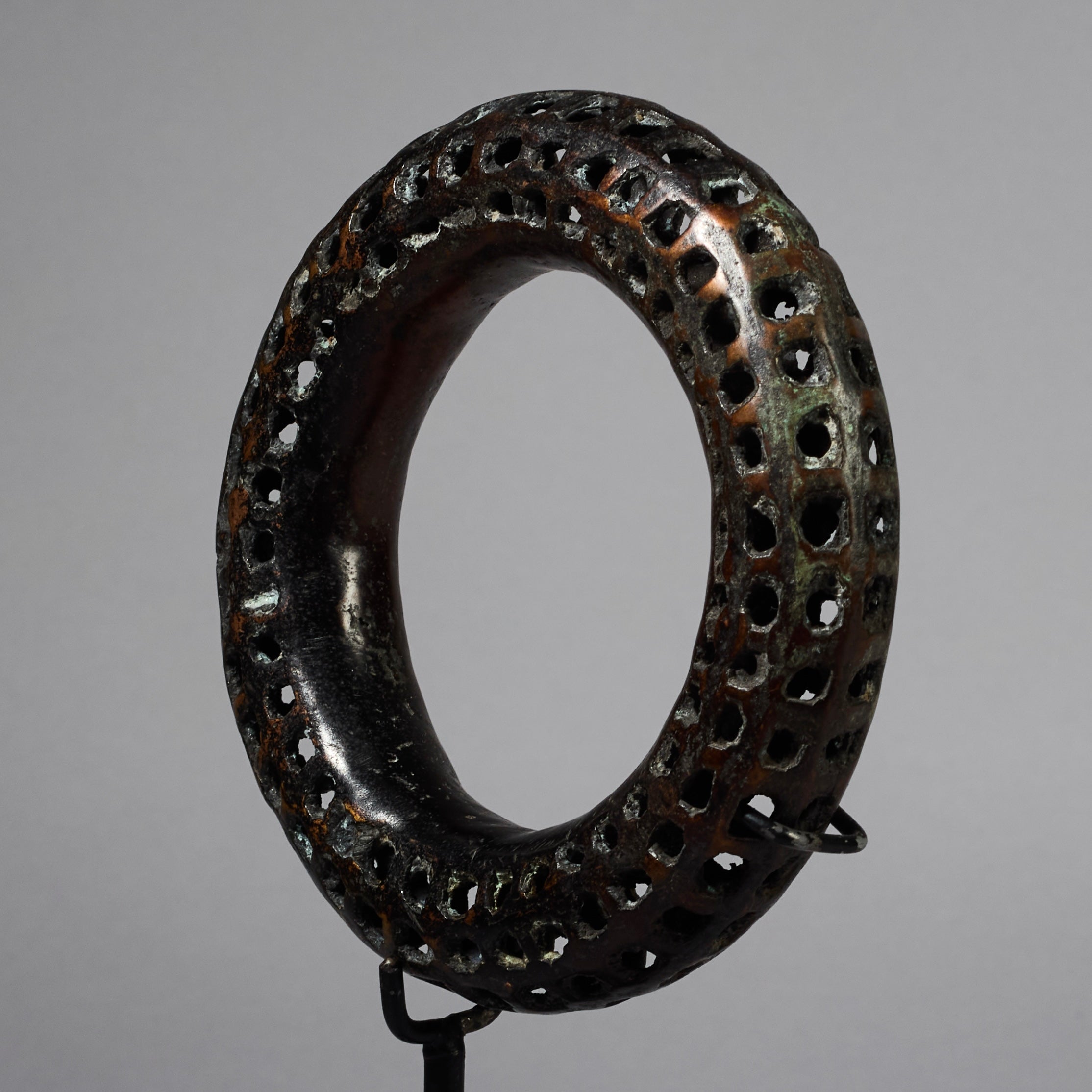 A GORGEOUS BRONZE FRETTED BRACELET, IVORY COAST (No 6244
