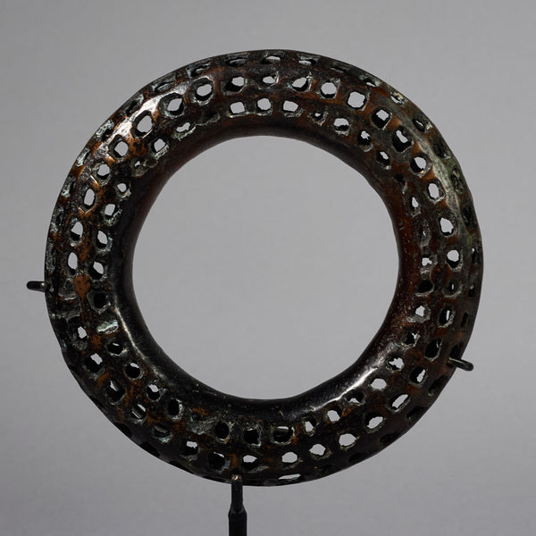 A GORGEOUS BRONZE FRETTED BRACELET, IVORY COAST (No 6244