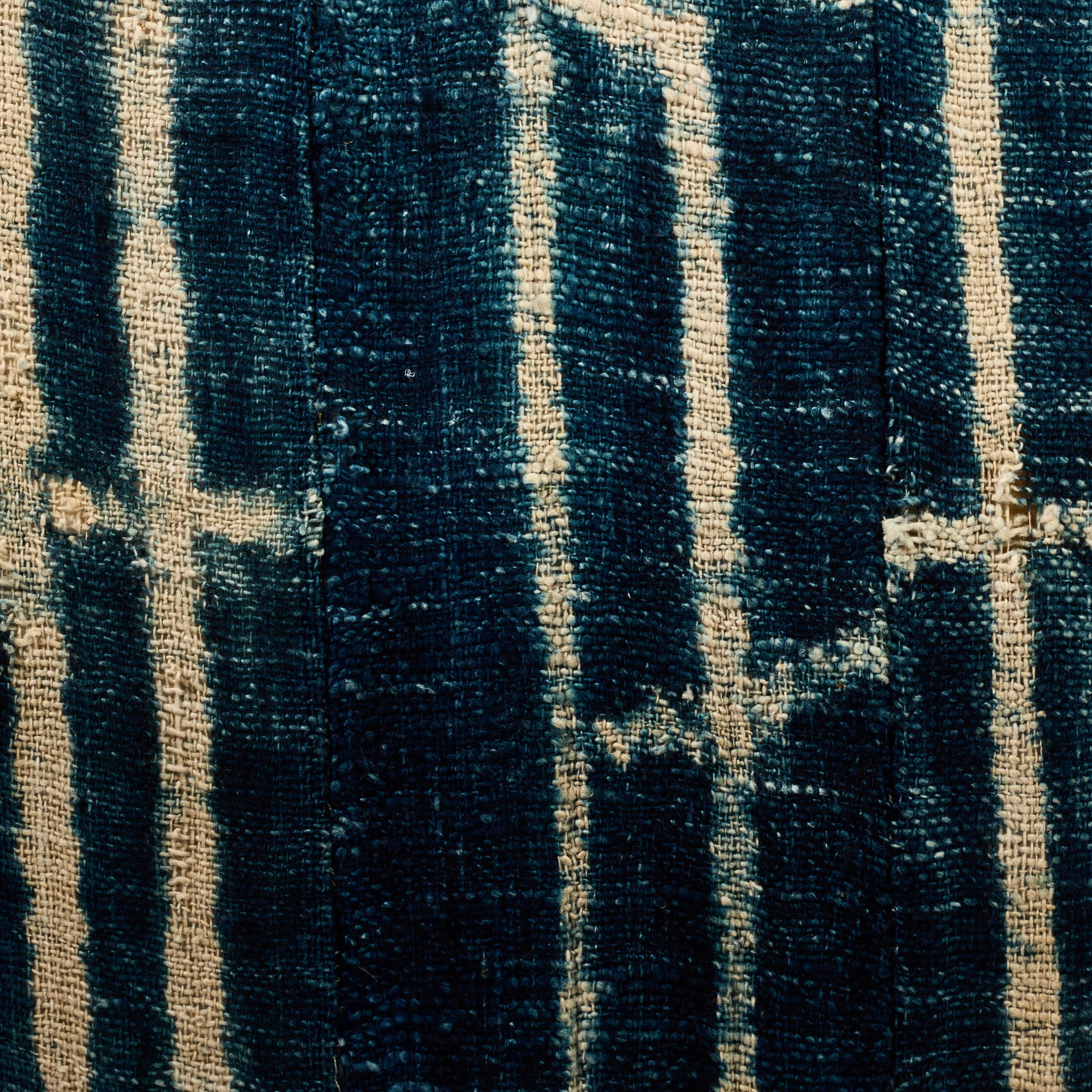 A SMALL NDOP INDIGO CLOTH MOUNTED FROM THE BAMILEKE TRIBE OF CAMEROON W.AFRICA( No 6210)