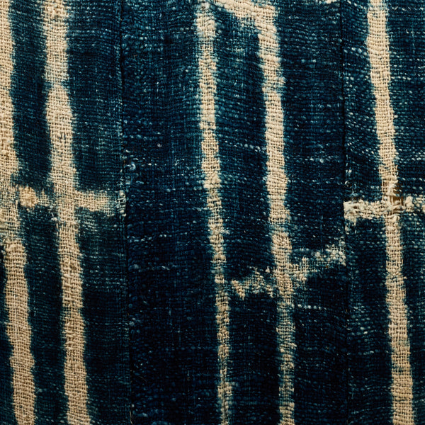 A SMALL NDOP INDIGO CLOTH MOUNTED FROM THE BAMILEKE TRIBE OF CAMEROON W.AFRICA( No 6210)