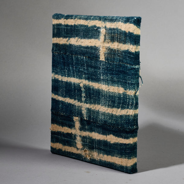 A SMALL NDOP INDIGO CLOTH MOUNTED FROM THE BAMILEKE TRIBE OF CAMEROON W.AFRICA( No 5132 ) (Copy)