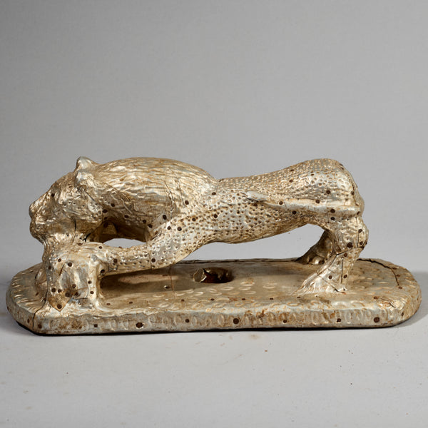 A RARE METAL COVERED LEOPARD PRESTIGE OBJECT , FON TRIBE OF BENIN, W.AFRICA( No 4642 ) (Copy)