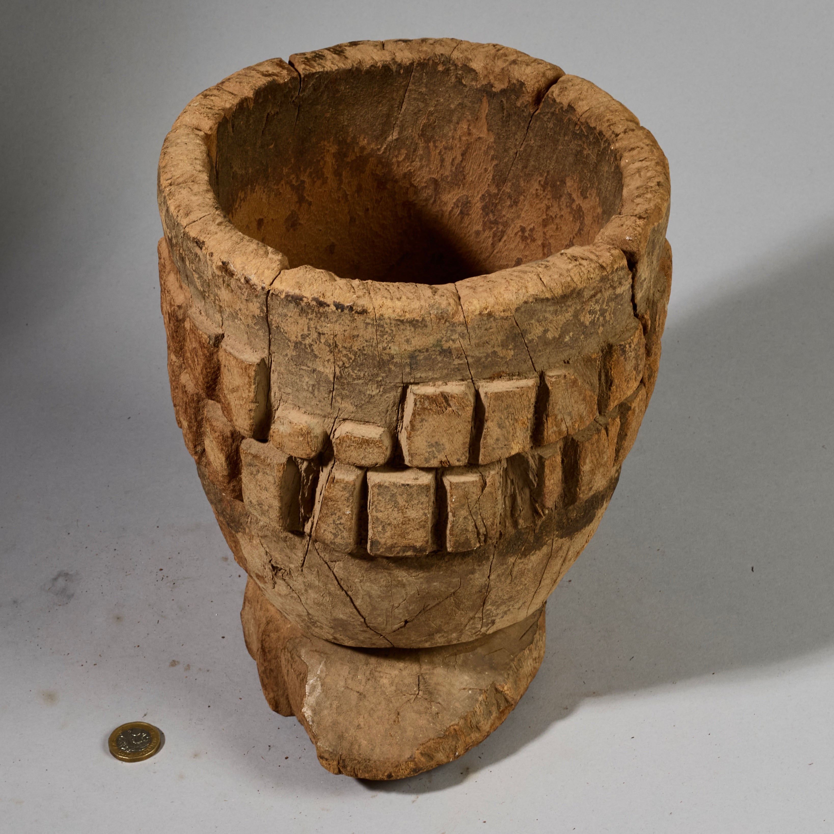 AN OLD ENGRAVED MORTAR,  DOGON TRIBE MALI,  w.AFRICA( No 6208 )