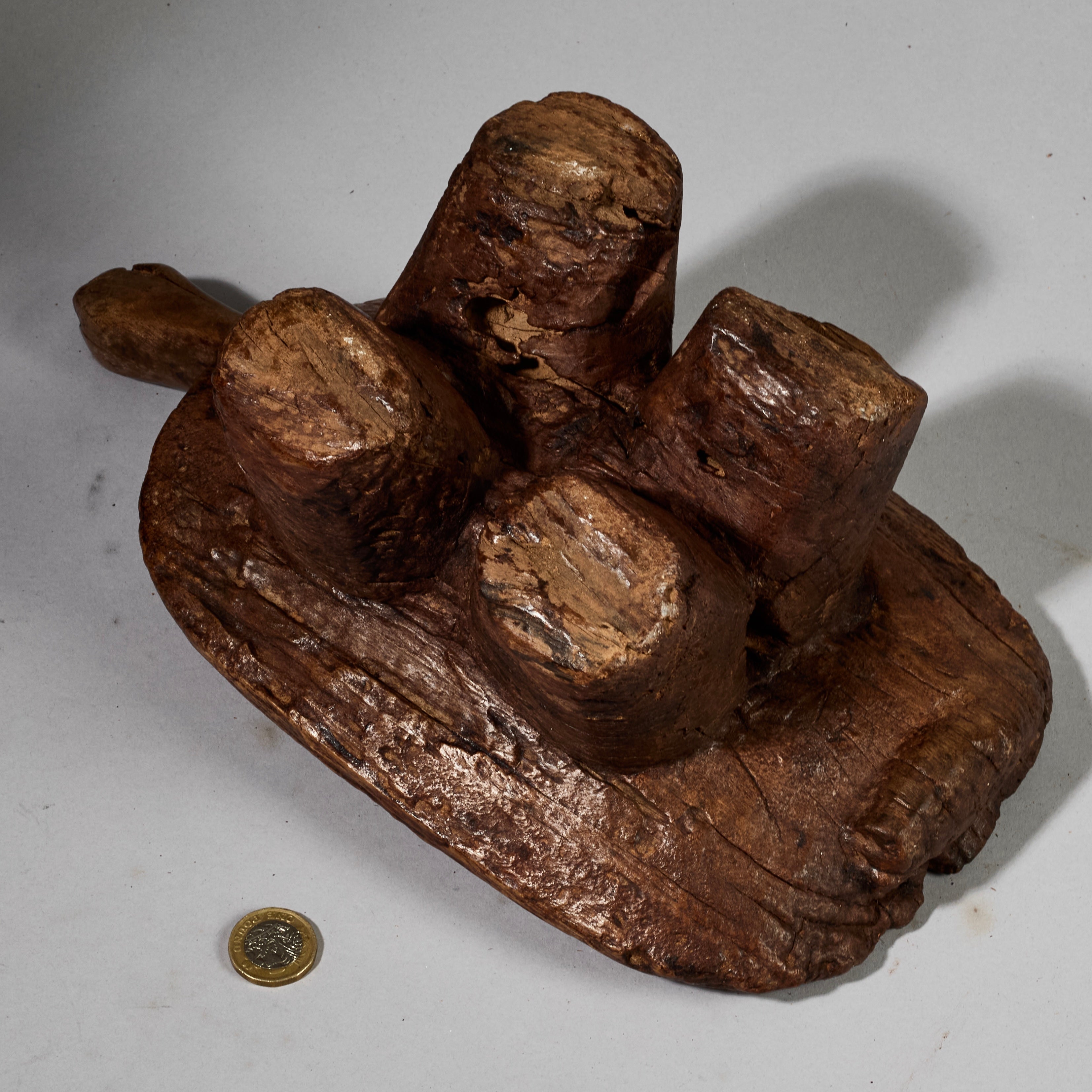 A SMALL WEATHERED ANIMAL SHAPED STOOL FROM THE BURKINA FASO  W.AFRICA ( No 6260)