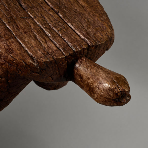 A SMALL WEATHERED ANIMAL SHAPED STOOL FROM THE BURKINA FASO  W.AFRICA ( No 6260)