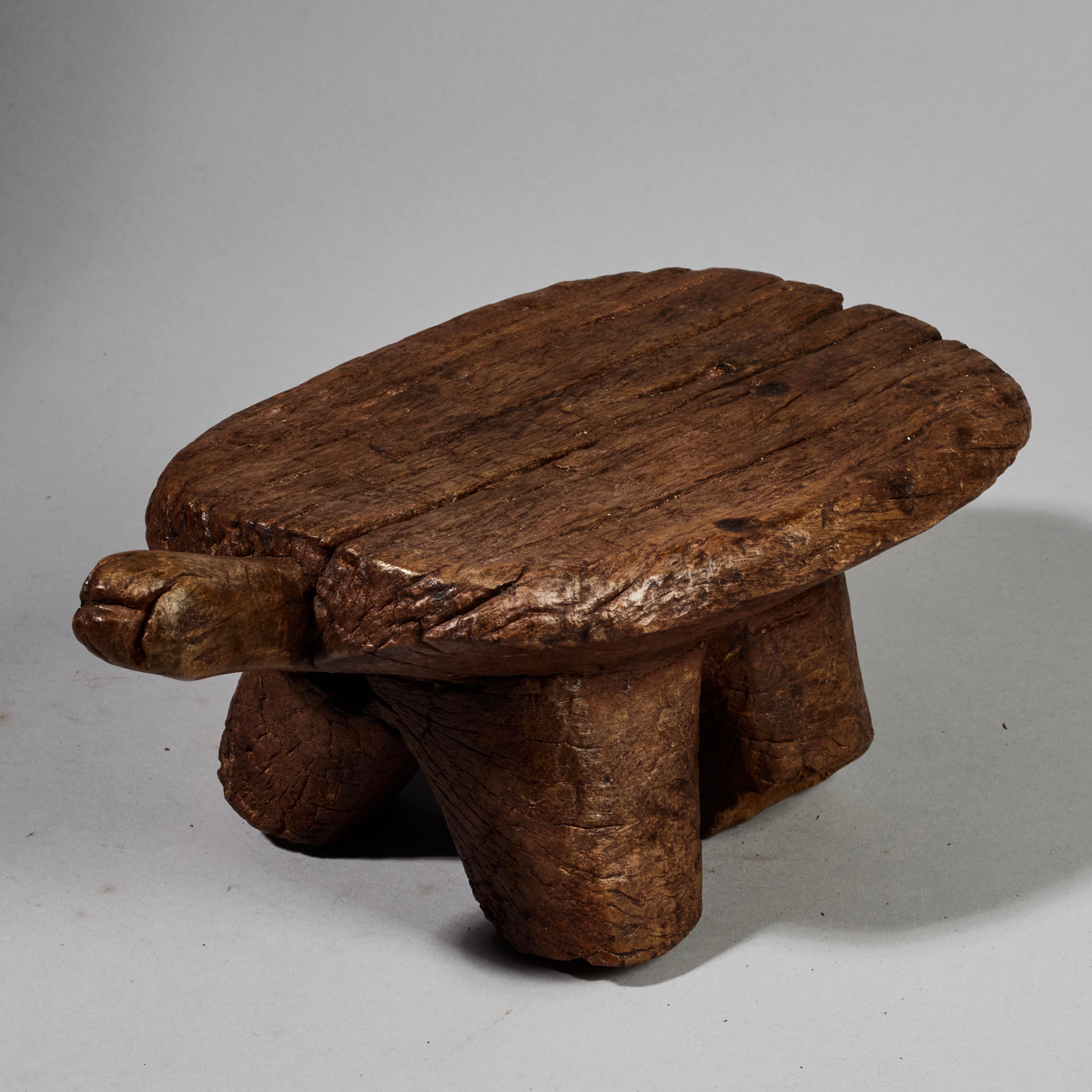 A SMALL WEATHERED ANIMAL SHAPED STOOL FROM THE BURKINA FASO  W.AFRICA ( No 6260)