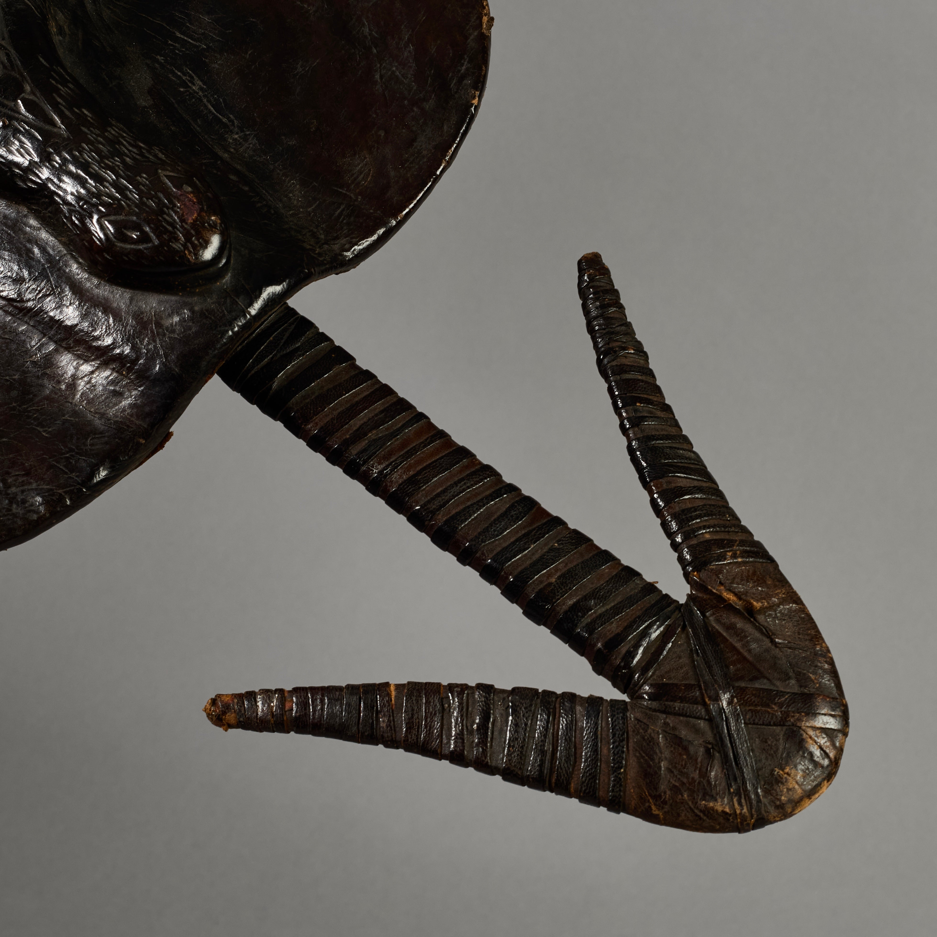 A RARE SHAPED LEATHER SHIELD, WITH INBUILT SWORD, FROM SHILUK PEOPLE  E.AFRICA ( No 6295