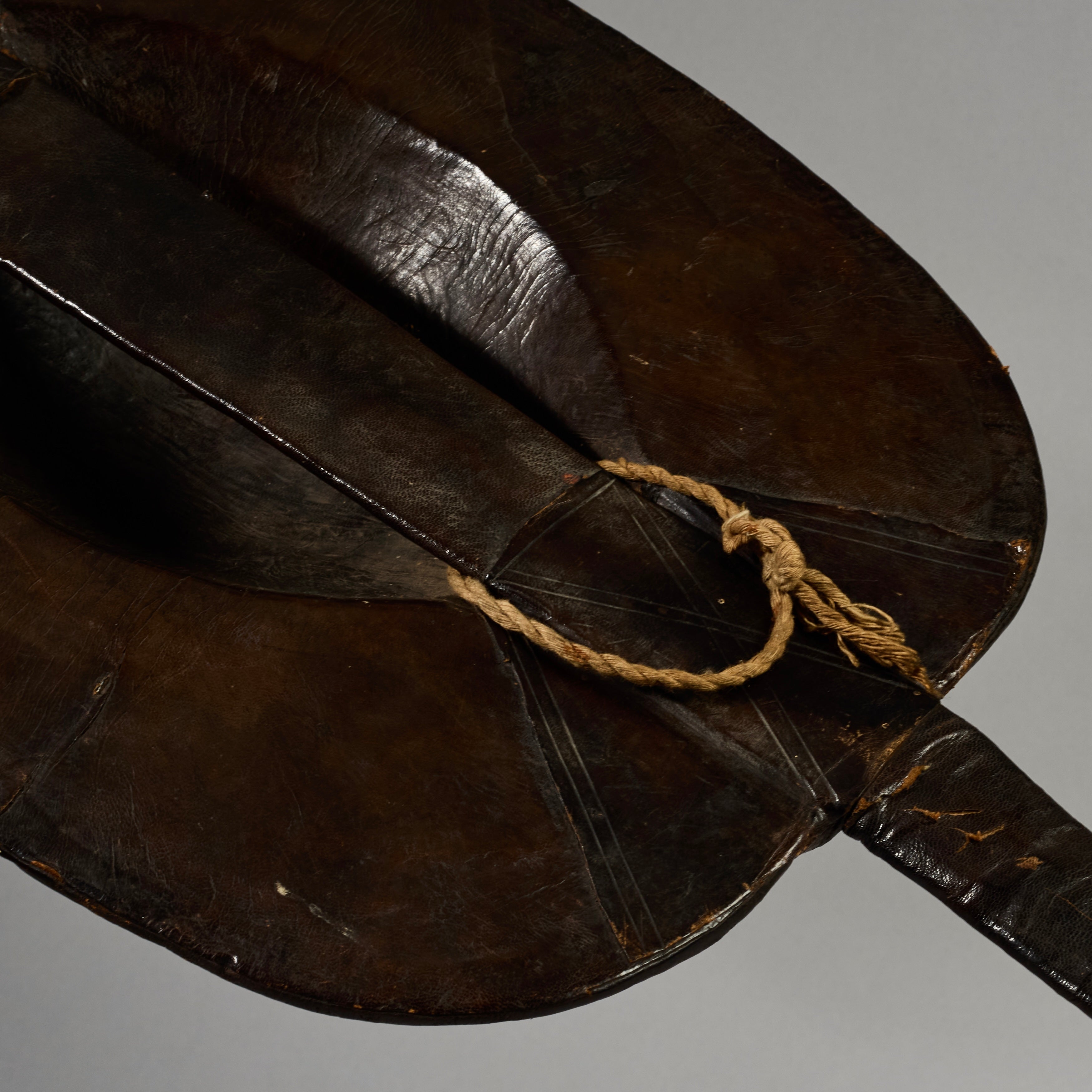 A RARE SHAPED LEATHER SHIELD, WITH INBUILT SWORD, FROM SHILUK PEOPLE  E.AFRICA ( No 6295