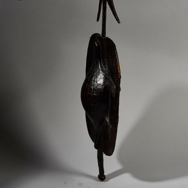 A RARE SHAPED LEATHER SHIELD, WITH INBUILT SWORD, FROM SHILUK PEOPLE  E.AFRICA ( No 6295