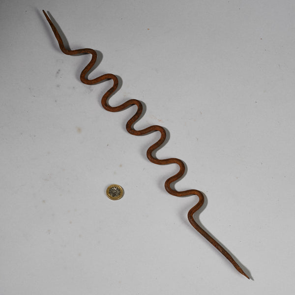 AN OXIDISED IRON SNAKE TALISMAN FROM THE LOBI TRIBE OF BURKINA FASO ( No 6229)