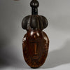 A PRETTY BAULE MASK , EX UK COLLECTION WITH TRADITIONAL BUNCH HAIRSTYLE FROM THE IVORY COAST W.AFRICA ( No 6296 )