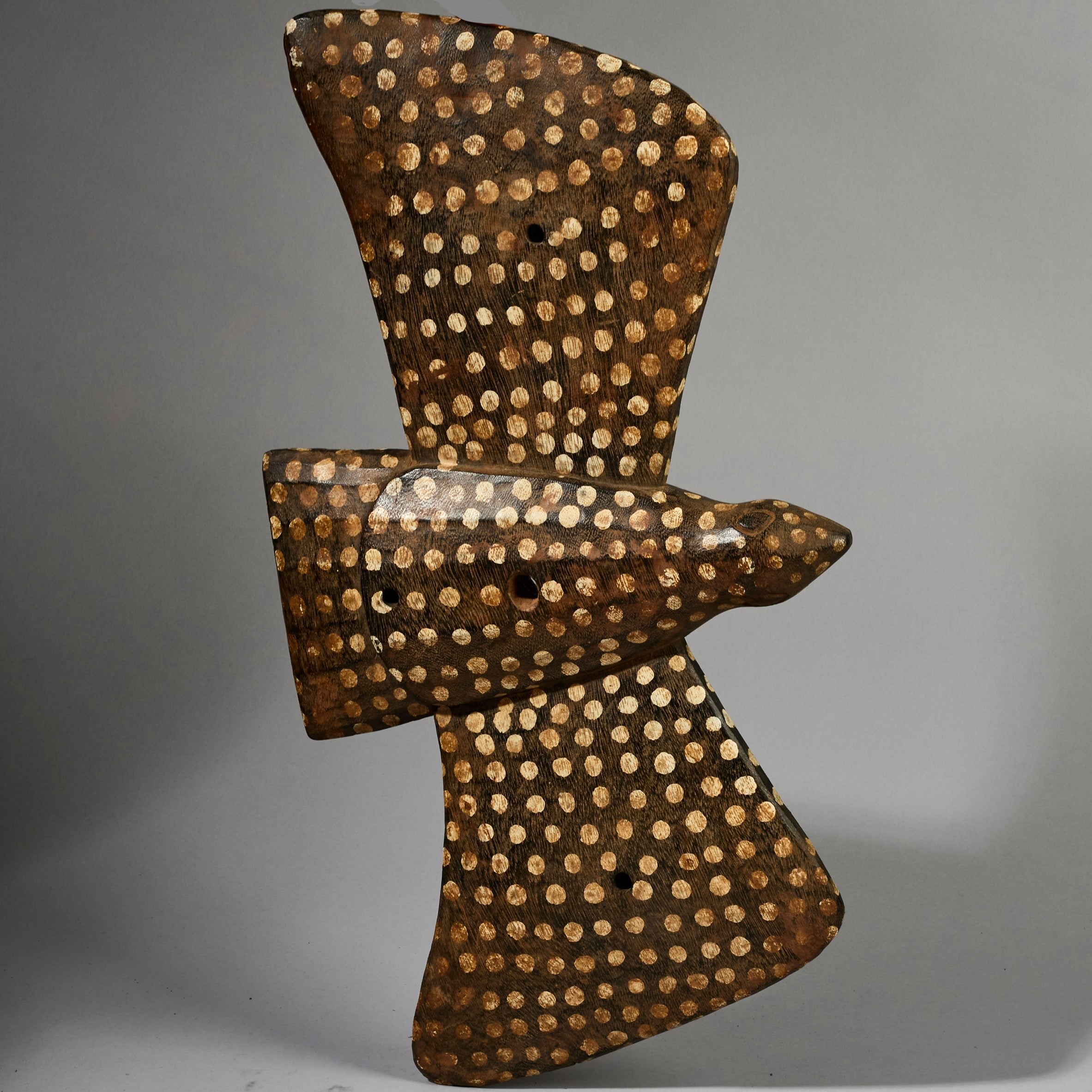 A SPOTTED FARMERS TROPHY BIRD, SENOUFO TRIBE OF THE IVORY COAST W.AFRICA ( No 6226)