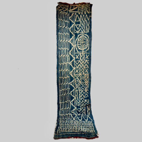 A SYMBOLIC NDOP HAND SPUN CLOTH, BAMILEKE TRIBE CAMEROON W. AFRICA ( No 2425)