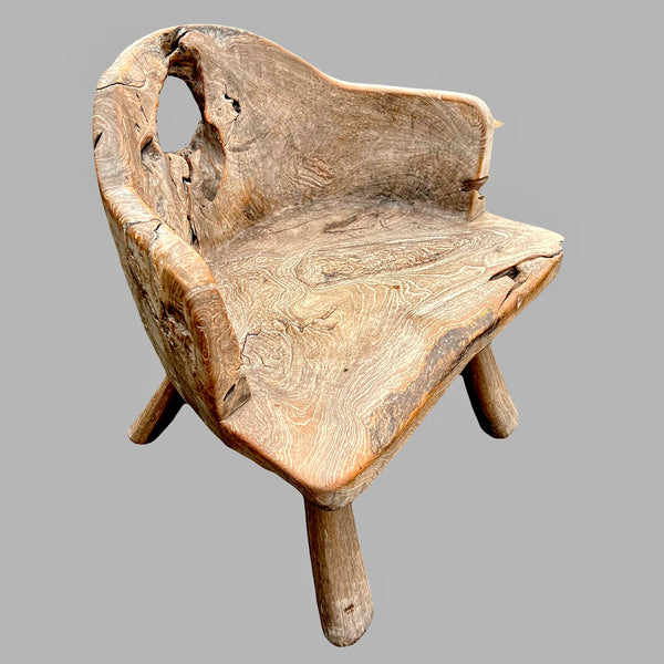 A WONDERFUL HEAVY ORGANIC TEAK CHAIR FROM JAVA  ** UK ONLY ( No 2442)