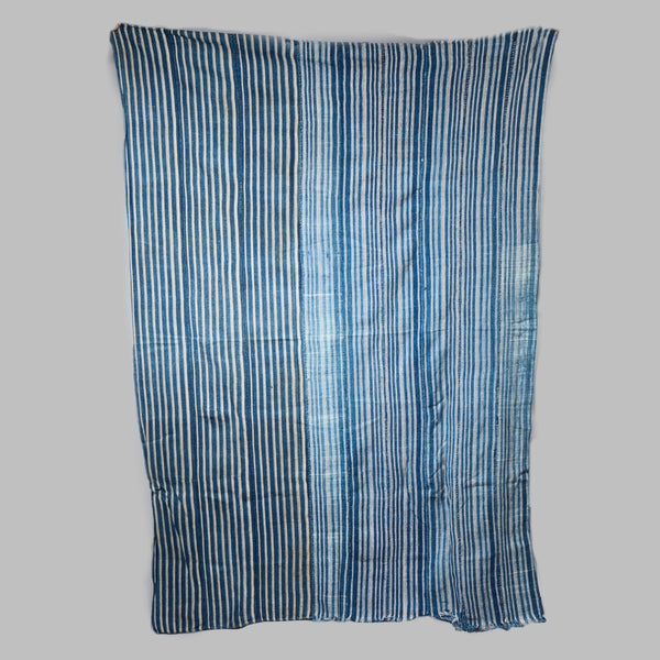 A THIN STRIPED INDIGO WOMANS CLOTH, NORTHERN GHANA ( No 2785 )