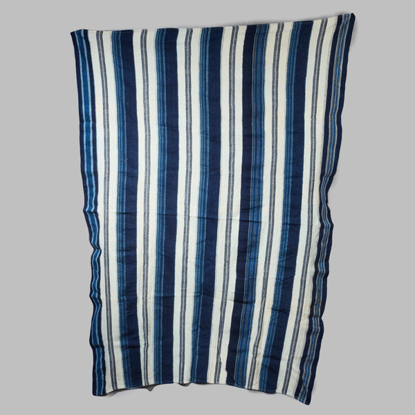 *A STRIPY INDIGO WOMANS CLOTH, NORTHERN GHANA ( No 2784 )