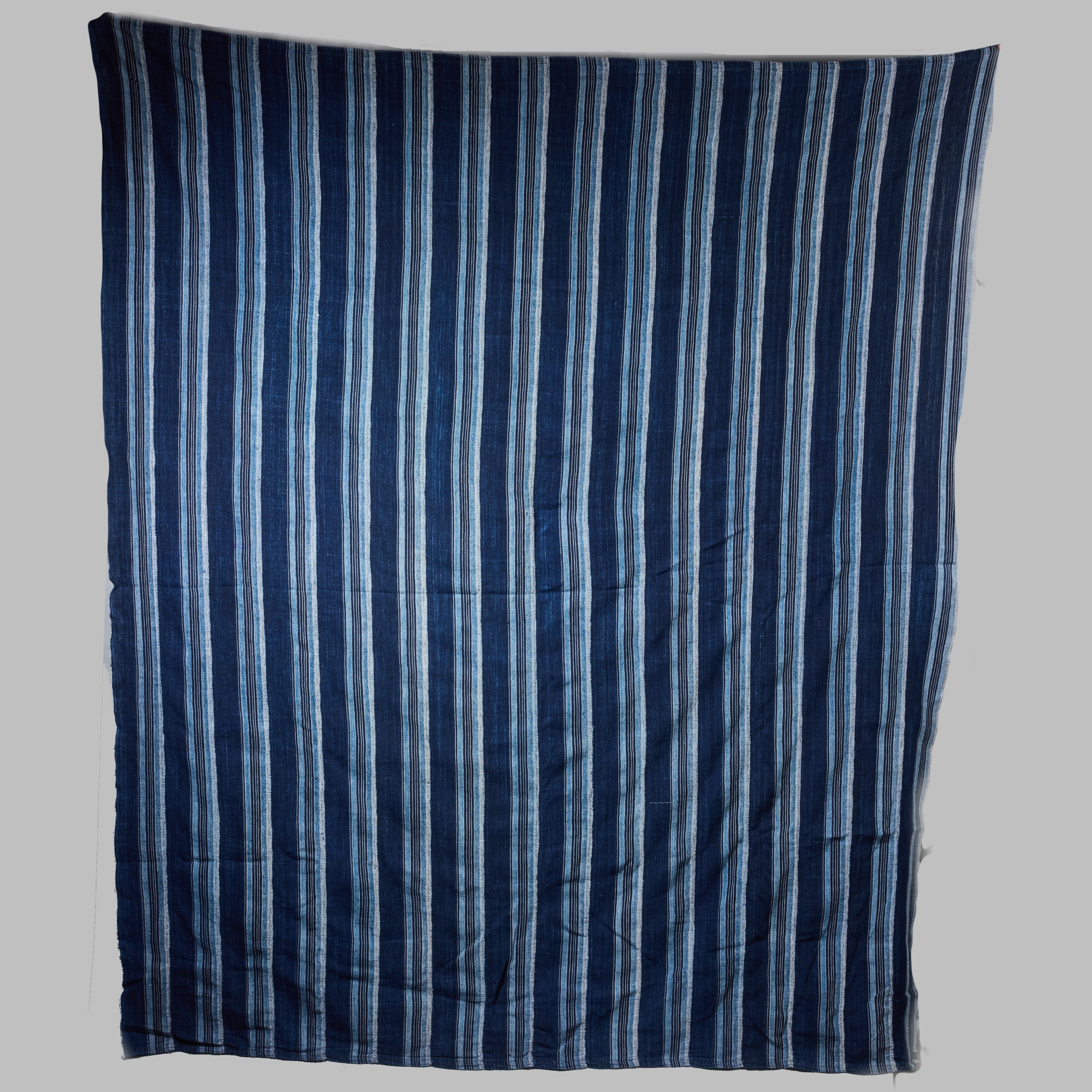 *A STRIPED INDIGO WOMANS CLOTH, NORTHERN GHANA ( No 2813 )