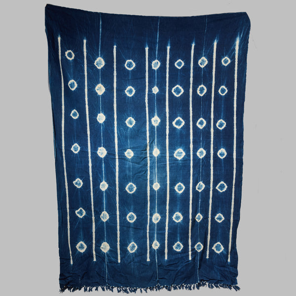 *A COSMIC INDIGO WOMANS CLOTH, MOSSI TRIBE BURKINA ( No 2848 )