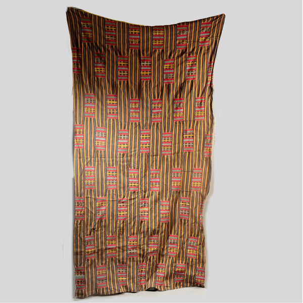 AN INTRICATELY WOVEN GOLDEN WOMANS CLOTH, EWE TRIBE GHANA ( No 4435 )