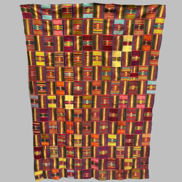 A PRETTY MULTI  PATTERNED WOMANS CLOTH, EWE TRIBE GHANA ( No 4701 )