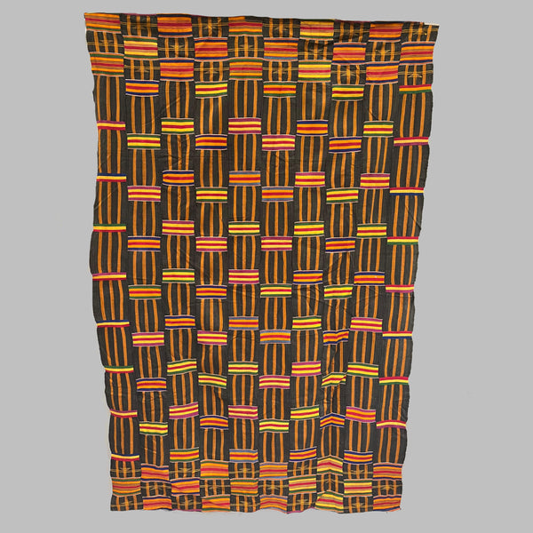 AN INTRICATELY WOVEN WOMANS CLOTH, EWE TRIBE GHANA ( No 4702 )