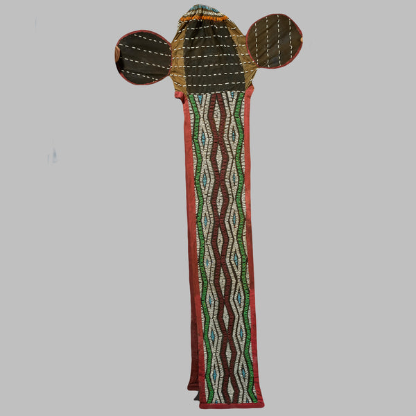 A WONDERFUL GREEN BEADED ELEPHANT MASK, BAMILEKE TRIBE OF CAMEROON ( No 5080)