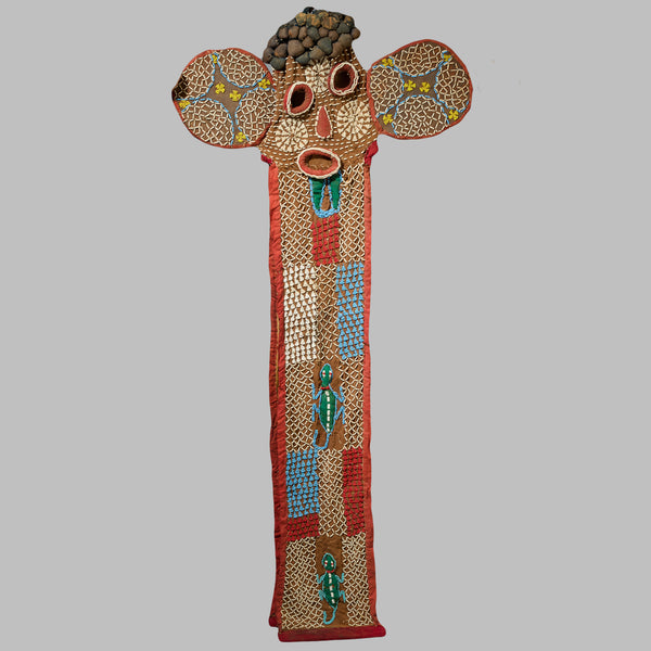 A WONDERFUL LARGE  BEADED ELEPHANT MASK, BAMILEKE TRIBE OF CAMEROON ( No 5082 )