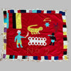 A RED GRAPHIC ASAFO  FANTE FLAG FROM GHANA  W.AFRICA ( No 5117 )