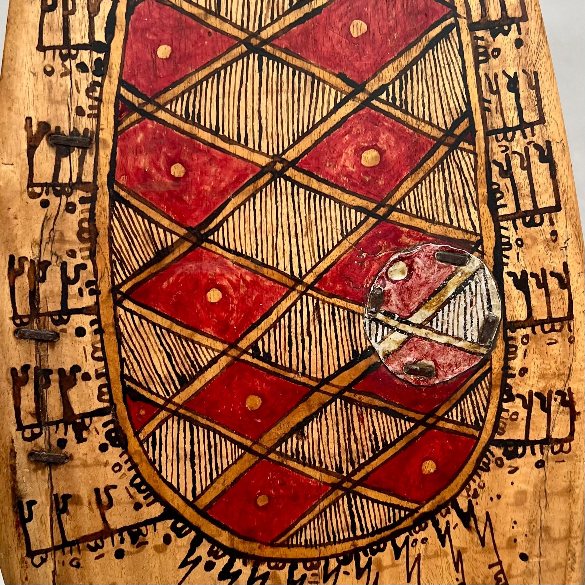A WONDERFUL ANIMAL MAGIC SQUARE WRITING BOARD FROM HAUSA TRIBE NIGERIA ( No 4383 )