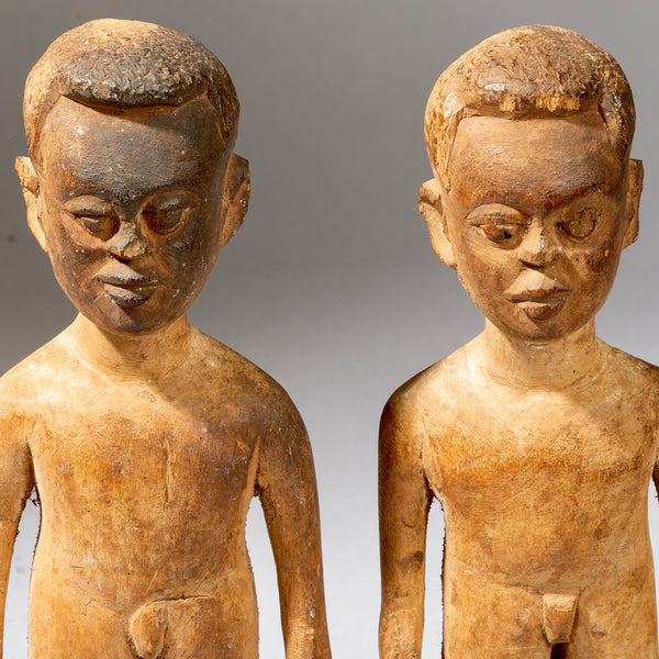 LARGER THAN AVERAGE PAIR OF EWE VENAVI TWIN DOLLS FROM GHANA W AFRICA ( No 334)
