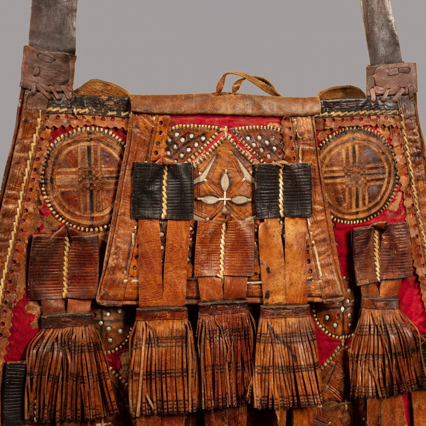 AN INTRICATE TUAREG LEATHER BAG FROM THE SAHARA, NIGER  ( No 1197)