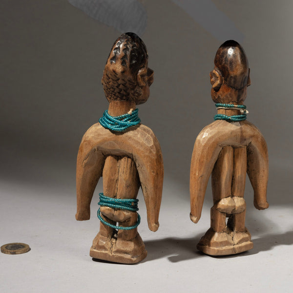 A PAIR OF HANDSOME VENAVI DOLLS FROM EWE TRIBE GHANA W.AFRICA ( No 1141 )