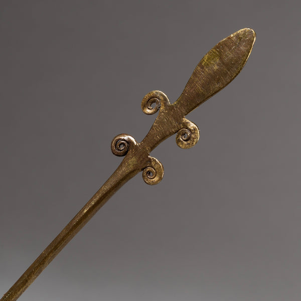 A PRETTY BRASS HAIRPIN FROM MWILA TRIBE OF NAMIBIA SW AFRICA (No 585 )
