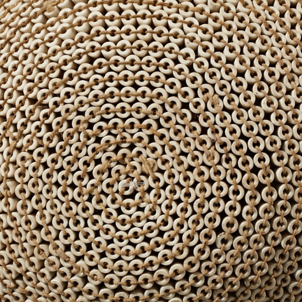 A WOVEN FIBRE+ BEAD BEER POT LID FROM NIGERIA( No 2322)