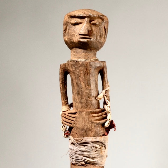 A TALL FETISH GUARDIAN FIGURE, FON TRIBE OF BENIN W.AFRICA ( No 713 )