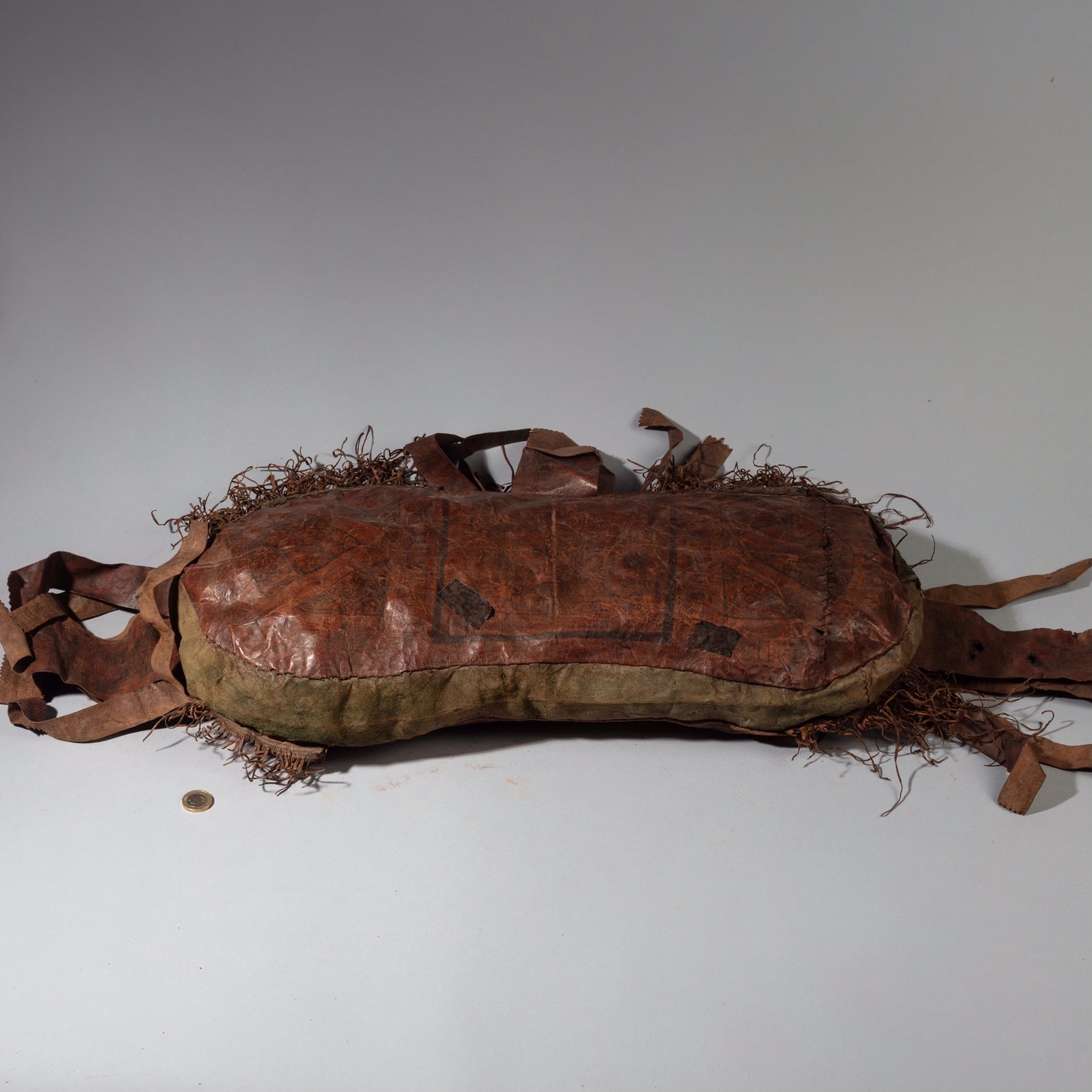 AN INTRICATE TUAREG LEATHER CUSHION FROM THE SAHARA, NIGER ( No 1247)